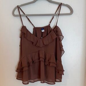 Old Navy Chocolate Ruffle Camisole